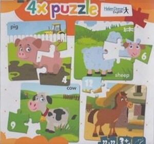 Product detail of 4x puzzle Pig, sheep, cow, horse