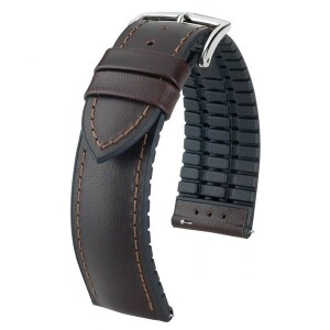Product detail of Řemínek Hirsch James - hnědý - 20 mm - L – Standardní délka (doporučujeme) - 18 mm - Stříbrná