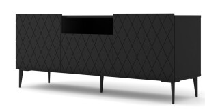 Product detail of ARTBm TV stolek DIUNA 145 2D1K | černý mat Provedení: Černý mat / černé nohy