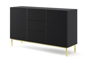 Product detail of ARTBm Komoda RAVENNA B 2D3S 150 | černá matná Provedení: Černý mat / zlatá podnož