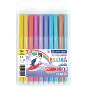 Product detail of Centropen Fixy COLOUR WORLD 7550 trojboké, sada 10 pastelových barev
