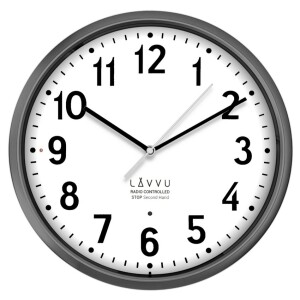 Product detail of LAVVU Šedé hodiny Accurate Metallic Silver řízené rádiovým signálem, pr.30 cm