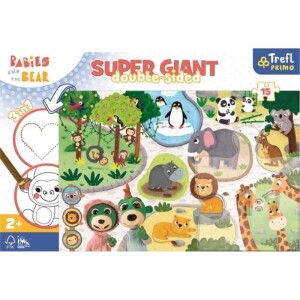 Product detail of Trefl Puzzle Treflíci a mláďata v ZOO super giant 15 dílků - oboustranné