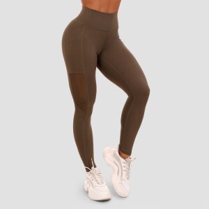 Product detail of GymBeam Dámské legíny Mesh Panel olive