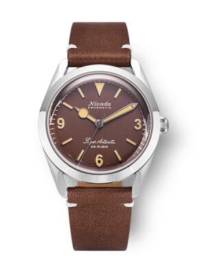 Product detail of Nivada Grenchen Super Antarctic 3.6.9. Brown No Vintage Effect - Beige Luminous - Brown Leather White Stitching