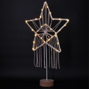 Product detail of Solight LED vánoční hvězda Lapač snů, bílá, 49 cm, 45x LED, 2x AAA