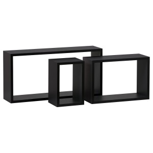 Product detail of Nástěnná pollička černá matná, sada 3 ks