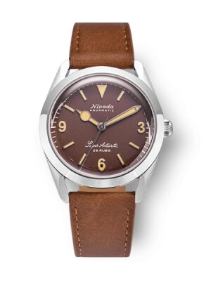 Product detail of Nivada Grenchen Super Antarctic 3.6.9. Brown No Vintage Effect - Beige Luminous - Brown Leather