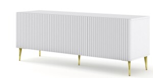 Product detail of ARTBm TV stolek RAVENNA B 3D 150 | bílá matná Provedení: Bílá matná / zlaté nohy