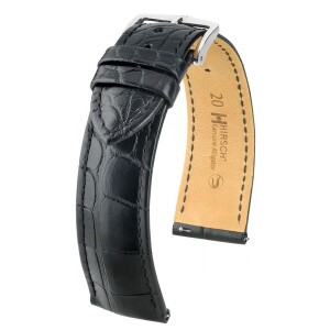Product detail of Řemínek Hirsch Genuine 2 alligator - černý, mat - L - řemínek 22 mm (spona 20 mm)