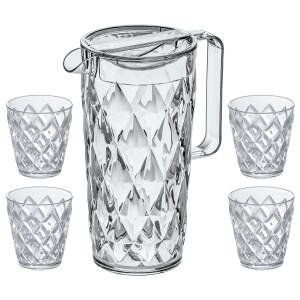 Product detail of Koziol Karafa 1,6l + 4 x pohár 250mlCRYSTAL