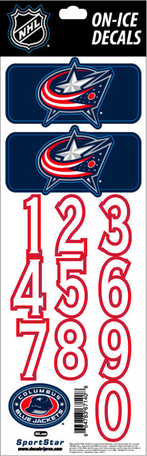 Product detail of Čísla na helmu Sportstape  ALL IN ONE HELMET DECALS - COLUMBUS BLUE JACKETS - DARK HELMET