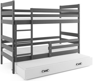 Product detail of BMS Dětská patrová postel ERYK 3 s přistýlkou ​​| šedá 90 x 200 cm Barva: Šedá / bílá, Rozměr: 200 x 90 cm