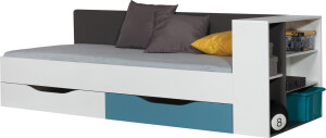Product detail of Meblar Postel TABLO TA12 A | s regálem TA 12B 90 x 200 cm Barva: Grafit/bílá/atlantic