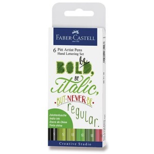 Product detail of Faber - Castell Popisovač Pitt Artist Pen Handlettering - zelená sada 6 ks
