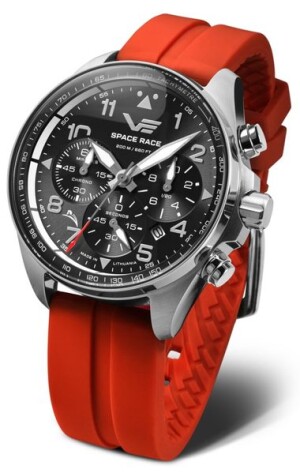 Product detail of Vostok Europe Space Race Chrono Line 6S20-325A741S - Červený silikonový řemínek