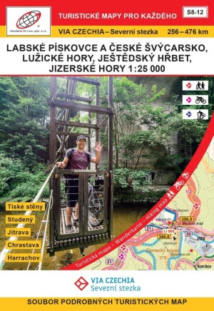 Product detail of VIA CZECHIA Severní stezka Labské pískovce Jizerské hory / Turistická mapa Geodézie On Line S8-12 - Jan Hocek