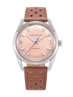 Product detail of Nivada Grenchen Antarctic 35 mm Salmon - Brown Racing Strap