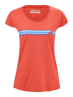 Product detail of Babolat Exercise Stripes Tee Poppy Red