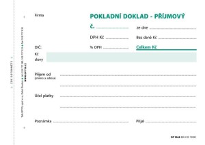Product detail of Příjmový doklad jedn., s DPH, A6, 100 l., NCR