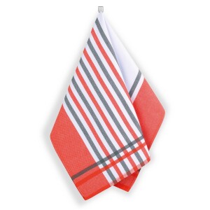 Product detail of Bellatex Kuchyňská utěrka Proužek červená, šedá, 50 x 70 cm