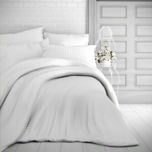 Product detail of Kvalitex Saténové povlečení Stripe bílá, 200 x 200 cm, 2 ks 70 x 90 cm