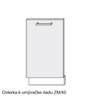 Product detail of ArtExt Kuchyňská linka FLORENCE mat Kuchyně: Dvířka k myčce nádobí ZM/45/45cm