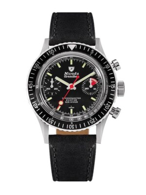 Product detail of Nivada Grenchen Chronomaster Lollipop Inter. Bezel - Manual - Black leather