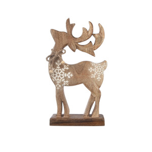 Product detail of 4Home Dekorace z mangového dřeva Snowflake Deer, 33 cm