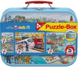 Product detail of Schmidt Puzzle v plechovém kufříku - Doprava 4v1