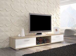 Product detail of ArtAdrk TV stolek SELLA Barva: Dub sonoma / bílý lesk