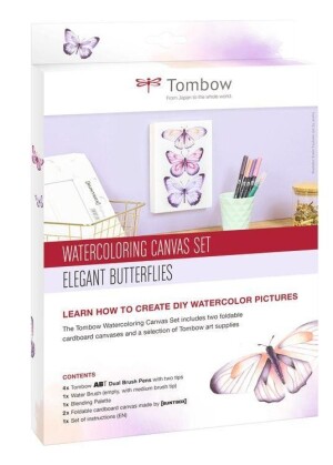 Product detail of Tombow Sada Watercoloring Canvas Set Elegant Butterflies