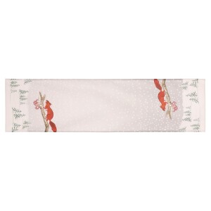 Product detail of Běhoun s vánočním motivem, zasněžená krajina s veverkou, 40x150 cm,100 % polyester.