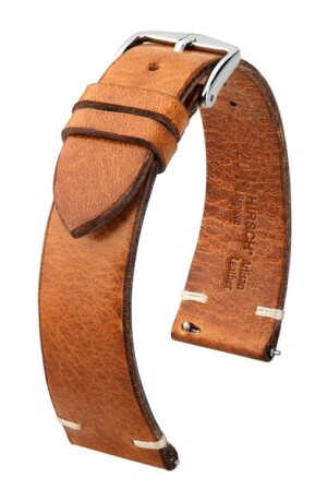 Product detail of Řemínek Hirsch Bagnore - zlatohnědý - 20 mm - L – Standardní délka (doporučujeme) - 16 mm - Stříbrná