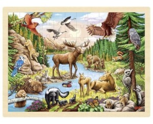 Product detail of Goki Puzzle Divoká příroda Severní Ameriky 96 dílků - dřevěné