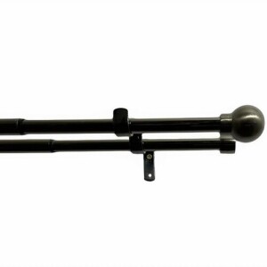 Product detail of Dvojitá záclonová souprava roztaž. Koule 16/19 mm černý nikl, 120 - 230 cm
