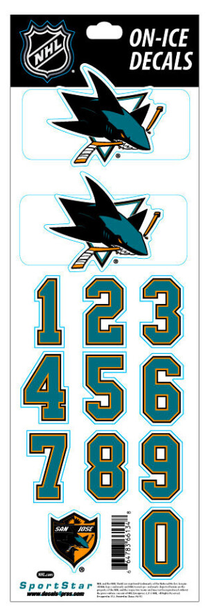 Product detail of Čísla na helmu Sportstape  ALL IN ONE HELMET DECALS - SAN JOSE SHARKS