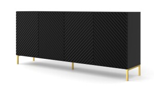 Product detail of ARTBm Komoda SURF 200 | 4D Provedení: Černý mat / zlaté nohy