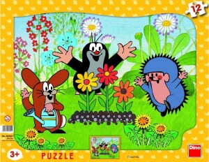 Product detail of Krtek zahradník - Puzzle 12 tvary - Dino Park