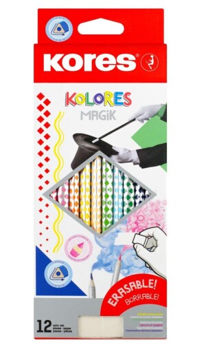 Product detail of Kores Kolores Magic trojhranné pastelky - gumovatelné 12 barev