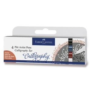 Product detail of Faber - Castell Popisovač Pitt Artist Pen Caligraphy - tmavé 4 ks