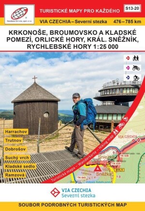 Product detail of VIA CZECHIA - Severní stezka, BOX 3, S13-20 Krkonoše-Rychlebské hory 1 : 25 000, 476. – 785. km Severní stezky (pěší varianta); Harrachov - Trutnov - Dobrošov - Suchý vrch - Kladské sedlo - Ramzová