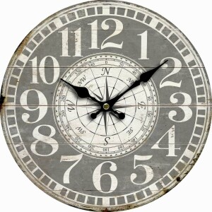 Product detail of Dřevěné nástěnné hodiny Vintage compass, pr. 34 cm