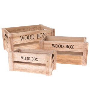 Product detail of Sada dřevěných bedýnek Wood Box, 3 ks, přírodní
