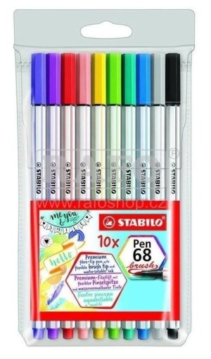 Product detail of Fixa STABILO Pen 68 brush sada 10 ks v pouzdru PVC