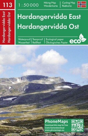 Product detail of PMN 113 Hardangervidda East 1:50 000