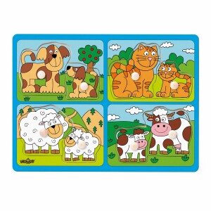 Product detail of Woody Puzzle pro nejmenší s úchyty Domácí zvířata