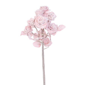 Product detail of Umělá větvička Růže s glitrem růžová, 39 cm