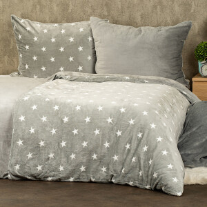 Product detail of 4Home Povlečení mikroflanel Stars grey, 140 x 200 cm, 70 x 90 cm