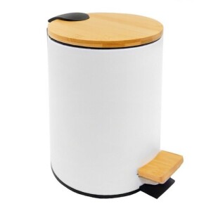 Product detail of AQUALINE BI007 BAMBUS odpadkový koš kulatý 5l, bílá